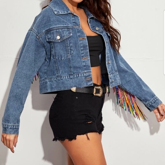 ●SOLD OUT●NEW FRINGE BACK DENIM TRUCKER JACKET - Picture 5 of 5